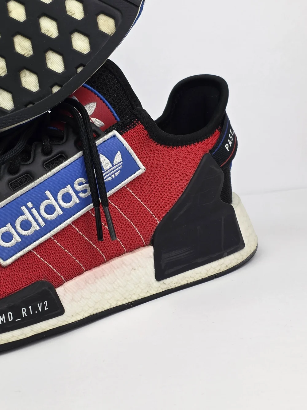 adidas NMD R1 V2 Logo Patch Men's 13 Red Blue Black Boost GX6326